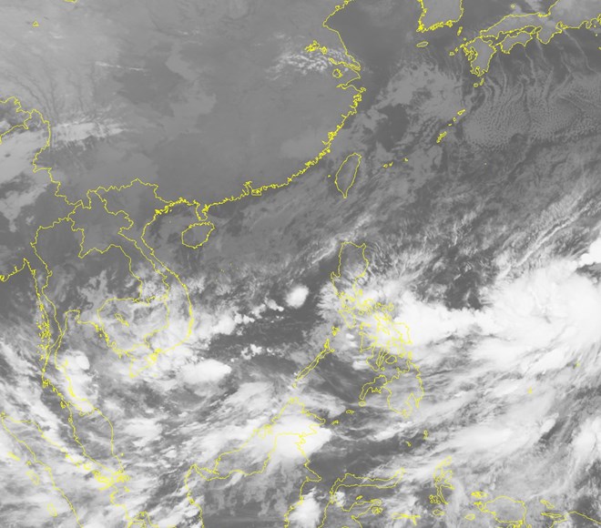 Ảnh mây vệ tinh về áp thấp nhiệt đới. Nguồn: nchmf.gov.vn