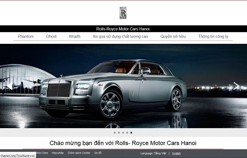Rolls-Royce ra mắt website tiếng Việt