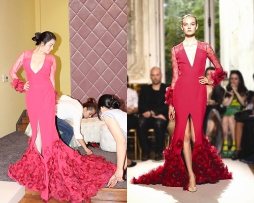 Giá bán của bộ váy thuộc thương hiệu Georges Hobeika này lên đến 29 nghìn USD (khoảng 430 triệu đồng).