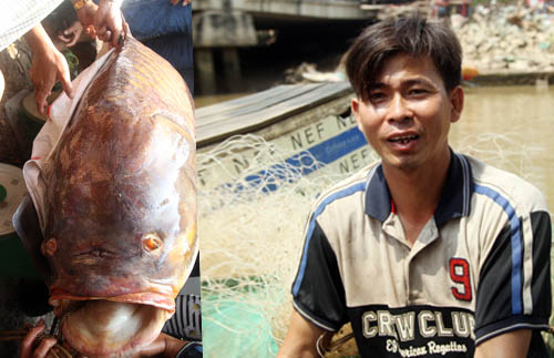 Gặp người bắt được con cá hô khủng nặng gần 130kg