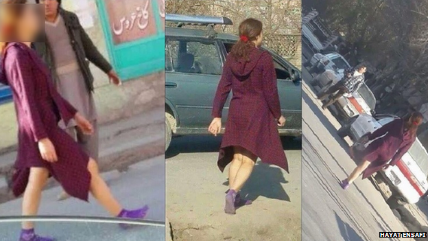 Cô gái gây sốc khi để lộ đôi khi chân đi giữa thủ đô Afghanistan