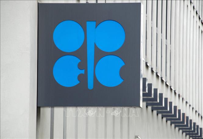 Biểu tượng của Tổ chức Các nước xuất khẩu dầu mỏ (OPEC) tại trụ sở ở Vienna, Áo. Ảnh: AFP/TTXVN