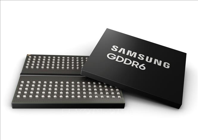  Chú thích ảnh  Một loại chip của hãng Samsung. Ảnh: Yonhap/ TTXVN
