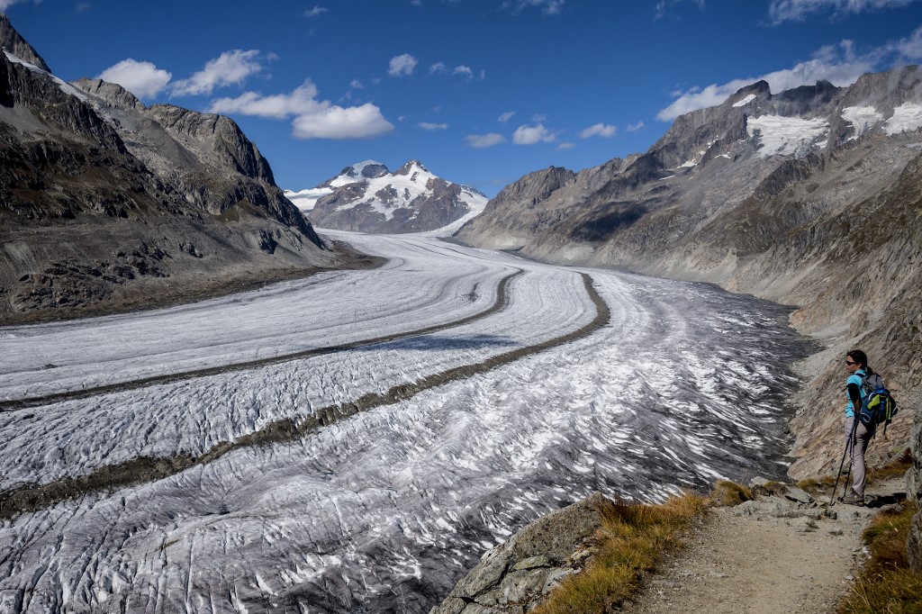  Chú thích ảnh Sông băng Aletsch lớn nhất trên dãy núi Alps. Ảnh minh họa: AFP