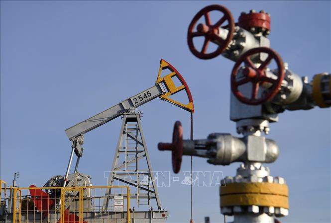 Một trạm bơm dầu ở làng Yamashi thuộc huyệnh Almetyevsk, CH Tatarstan (Liên bang Nga). Ảnh: AP/TTXVN