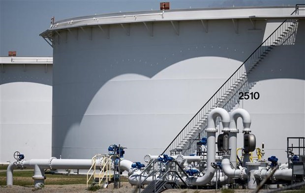 Cơ sở dự trữ dầu thô tại Cushing, Oklahoma (Mỹ). Ảnh: AFP/TTXVN