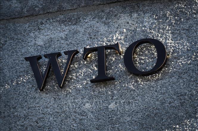 Biểu tượng WTO tại trụ sở ở Geneva, Thụy Sĩ. Ảnh: AFP/TTXVN