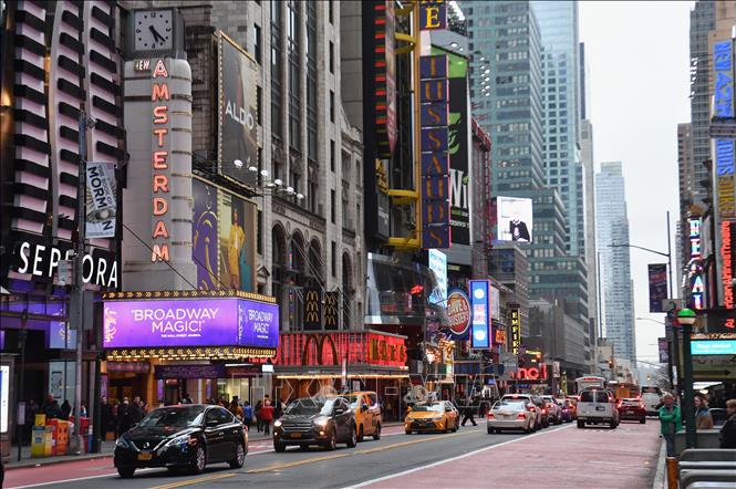 Một tuyến phố ở New York, Mỹ ngày 12/3/2020. Ảnh: AFP/TTXVN