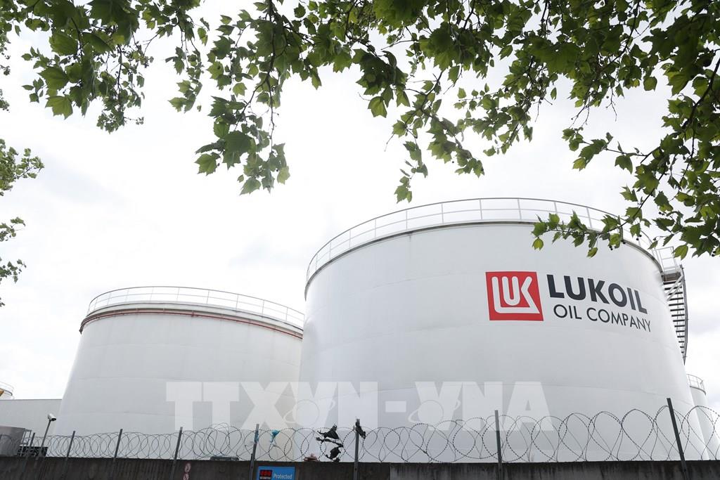 Các bể chứa dầu của công ty Lukoil tại Brussels, Bỉ. Ảnh: AFP/TTXVN