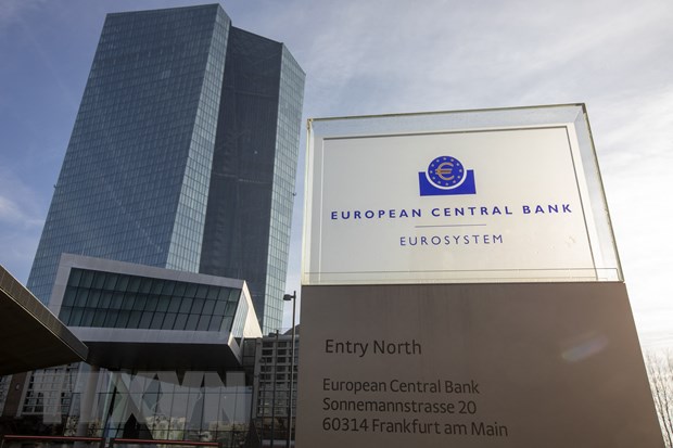 Trụ sở ngân hàng Trung ương châu Âu (ECB) ở Frankfurt, Đức. (Ảnh: AFP/TTXVN)