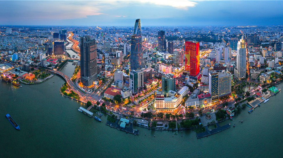 Một góc Thành phố Hồ Chí Minh nhìn từ trên cao