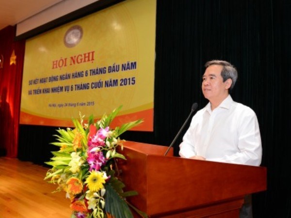 Thống đốc Nguyễn Văn Bình phát biểu tại Hội nghị. Nguồn: Ngân hàng Nhà nước