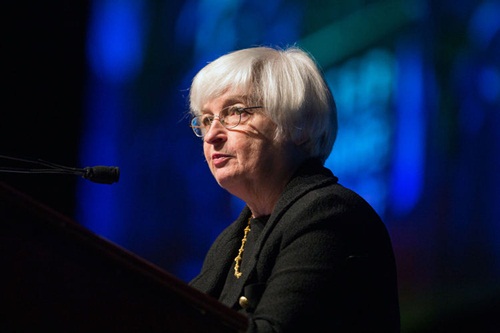  Chủ tịch FED - bà Janet Yellen ám chỉ có thể tăng lãi suất vào tháng 9. Ảnh: Bloomberg