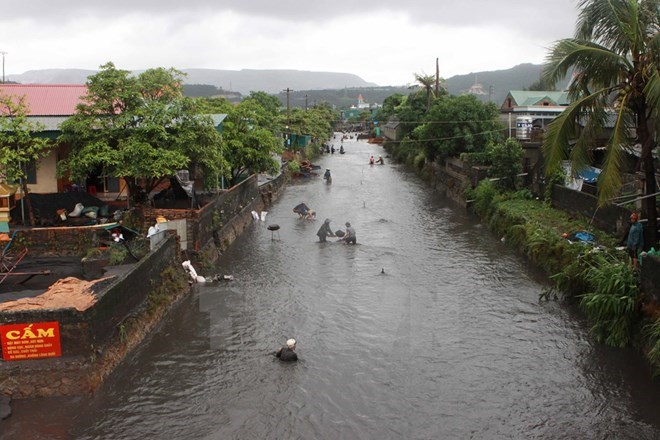 Cảnh ngập lụt ở Quảng Ninh. Nguồn: TTXVN