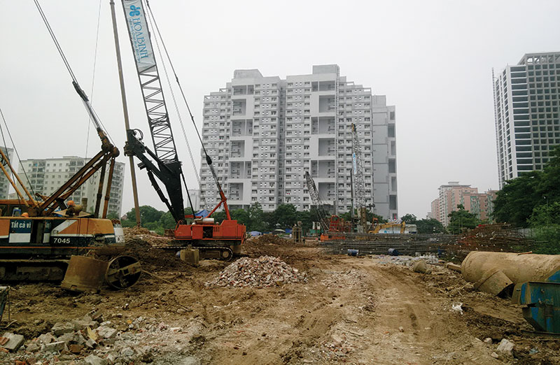 Dự án Mon City Nam Từ Liêm đang được triển khai, dự kiến hàng trăm căn hộ sẽ được chào bán ra thị trường dịp cuối năm. Ảnh: Trọng Tuyến