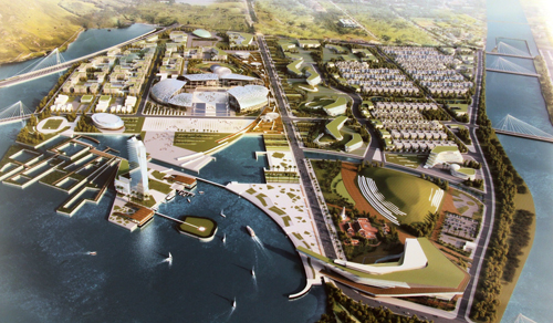  Mô hình khu trung tâm đô thị hành chính mới của tỉnh Khánh Hòa. Ảnh: Viện quy hoạch đô thị - nông thôn quốc gia