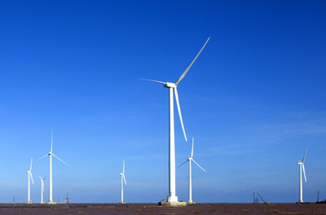 Một góc Dự án Điện gió Bạc Liêu- giai đoạn 1 đã hoà vào lưới điện quốc gia