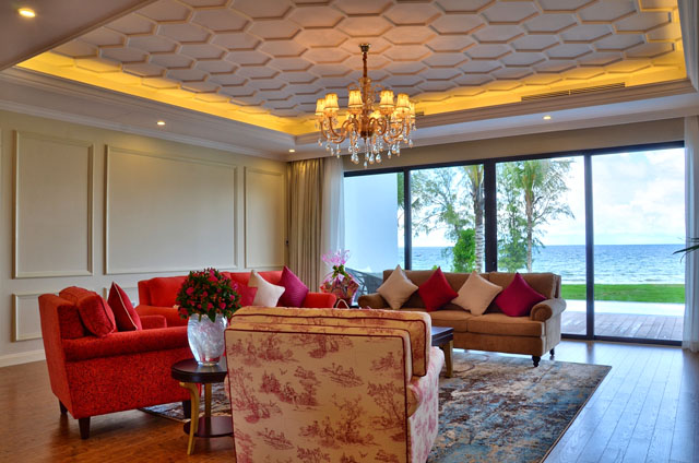 Không gian nội thất sang trọng tại biệt thự tại Vinpearl Paradise Villas