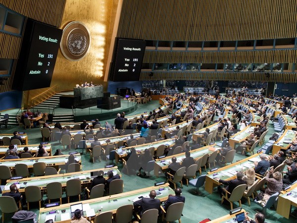 Toàn cảnh phiên họp toàn thể Đại hội đồng Liên hợp quốc tại New York. Ảnh: THX/TTXVN