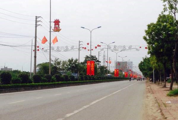 Tuyến đường thực hiện Năm trật tự văn minh đô thị của huyện Hoài Đức. Nguồn: hanoi.gov.vn