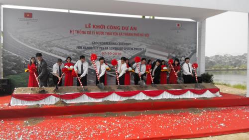 Dự án xử lý nước thải lớn nhất Việt Nam chính thức được khởi công. Ảnh: Mạnh Khánh/TTXVN