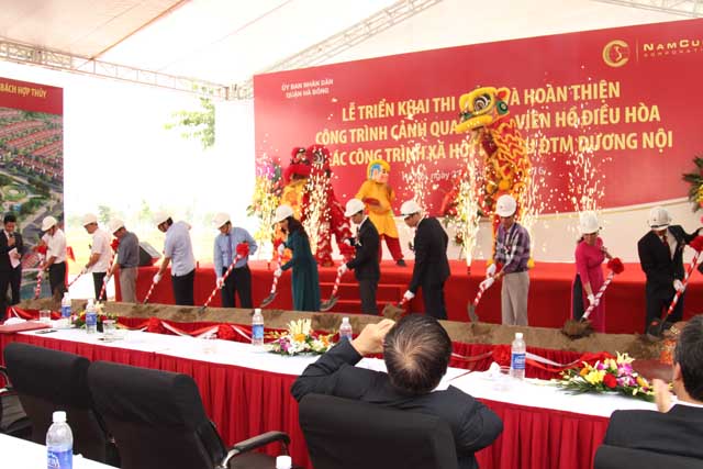 Lễ triển khai thi công và hoàn thiện các công trình cảnh quan, công viên, hồ điều hòa... tại Khu đô thị mới Dương Nội