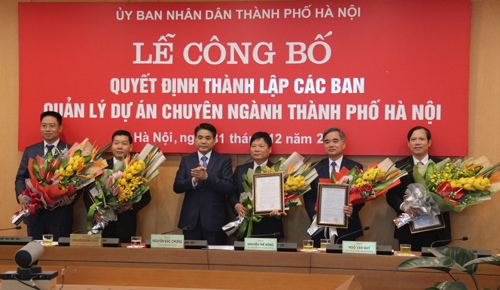 Lễ công bố quyết định thành lập các Ban Quản lý Dự án chuyên ngành Thành phố Hà Nội