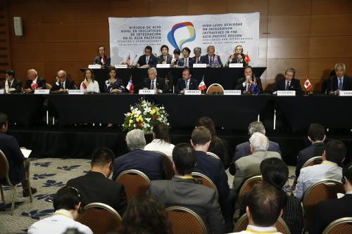 Toàn cảnh Hội nghị cấp cao các nước thành viên TPP diễn ra ở Thành phố Vina del Mar, Chile. Ảnh: EPA/TTXVN