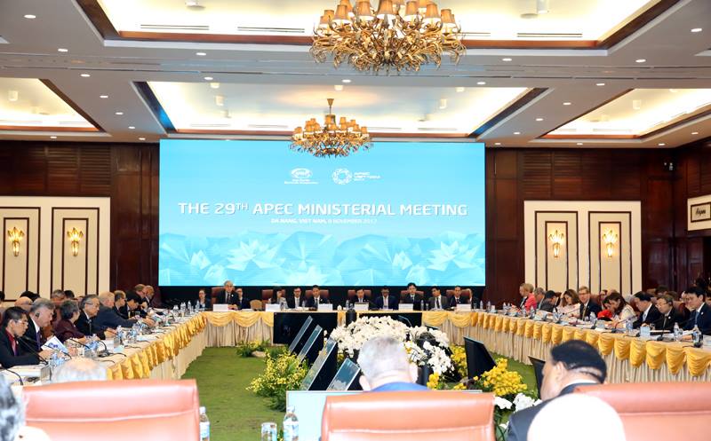 Toàn cảnh Hội nghị liên Bộ trưởng Ngoại giao-Thương mại APEC lần thứ 29. Ảnh: VGP/Hải Minh