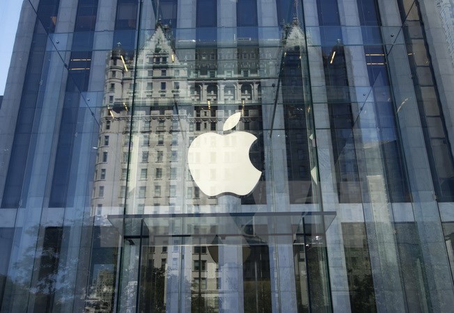Biểu tượng Apple tại New York, Mỹ . (Nguồn: AFP/TTXVN)