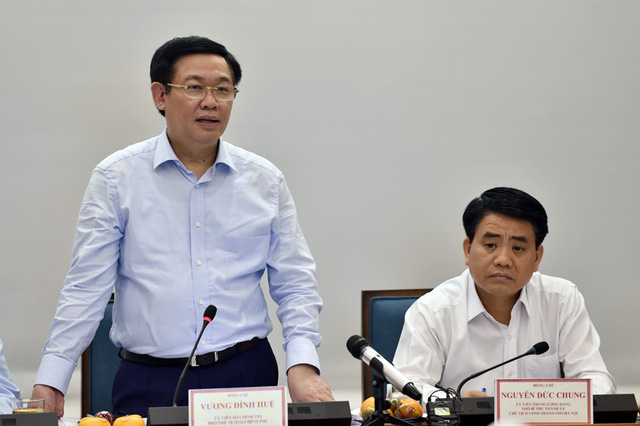 Phó Thủ tướng Vương Đình Huệ làm việc với UBND TP Hà Nội. Ảnh: VGP
