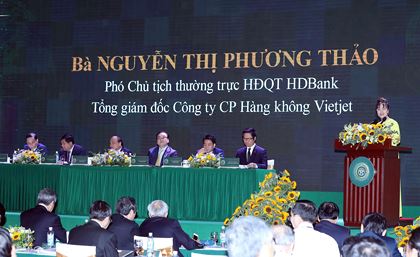  Tổng giám đốc Vietjet Nguyễn Thị Phương Thảo phát biểu tại Hội nghị