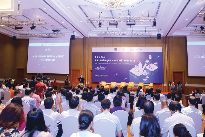 Diễn đàn Đấu thầu qua mạng Việt Nam 2018 diễn ra tại Hà Nội ngày 8/8. Ảnh: Đức Thanh