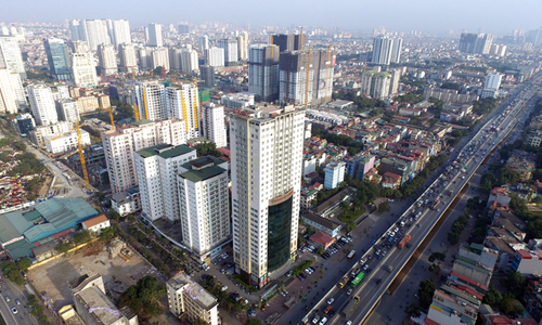 Một tuyến đường có nhiều Dự án căn hộ cao cấp tại Hà Nội. Ảnh: Giang Huy