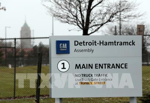 Lối vào nhà máy Detroit-Hamtramck của General Motors tại Detroit, Michigan, Mỹ ngày 26/11/2018. Ảnh: AFP/TTXVN
