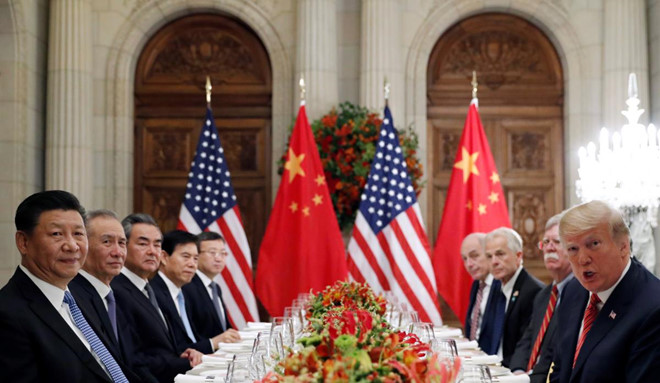 Lãnh đạo Mỹ và Trung Quốc tại cuộc gặp thượng đỉnh. Nguồn ảnh: Reuters