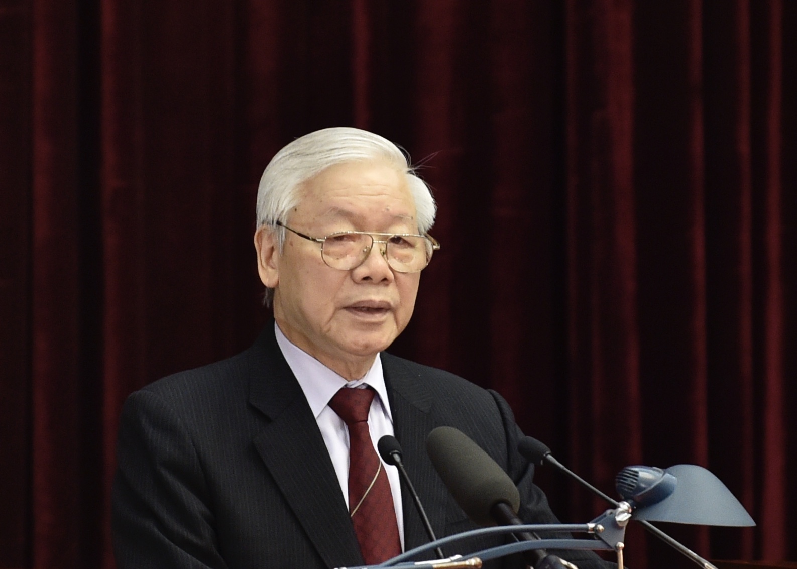  Tổng Bí thư, Chủ tịch nước Nguyễn Phú Trọng phát biểu khai mạc Hội nghị. Ảnh: VGP/Nhật Bắc