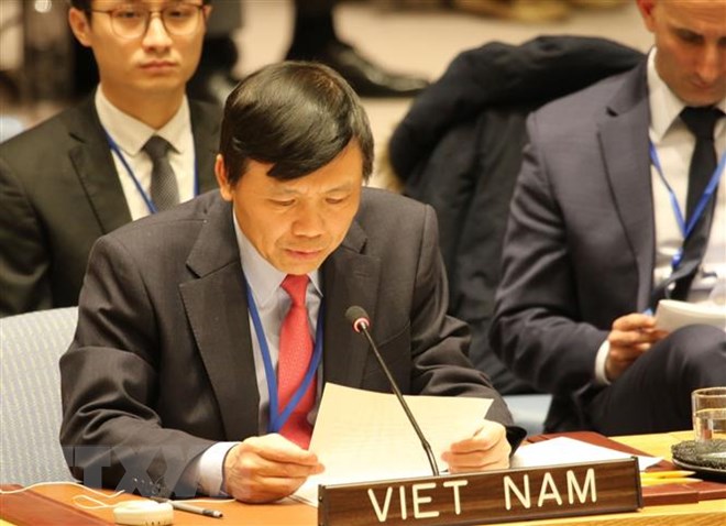 Đại sứ Đặng Đình Quý, Trưởng Phái đoàn Việt Nam tại Liên hợp quốc. (Ảnh: Hoài Thanh/TTXVN)