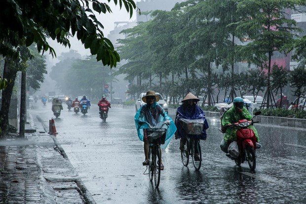 Mưa lớn tại thủ đô Hà Nội. (Ảnh: Minh Sơn/Vietnam+)