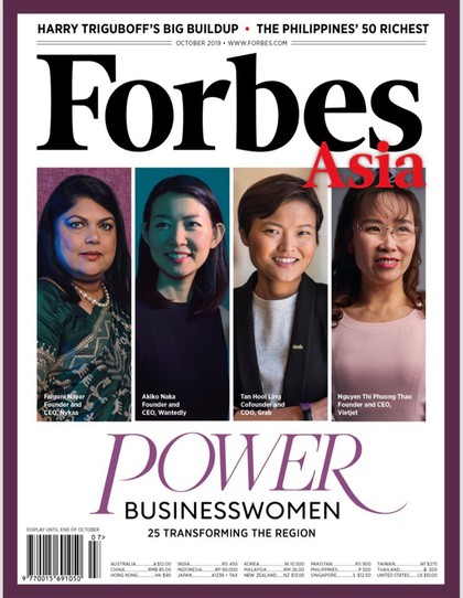 Nữ tỷ phú Nguyễn Thị Phương Thảo (ngoài cùng bên phải) là một trong 4 nữ doanh nhân xuất hiện nổi bật trên trang bìa số đặc biệt của Forbes