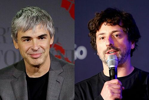  Hai đồng sáng lập Google, Larry Page (bên trái) và Sergey Brin (bên phải). Ảnh: AP