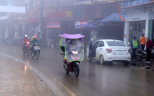 Không khí lạnh gây mưa rét tại Lào Cai. (Ảnh: TTXVN)