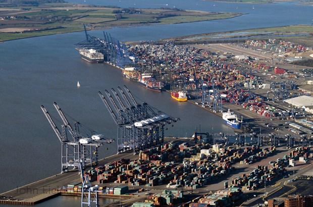 Cảng Felixstowe tại Anh. (Ảnh: Wikipedia)