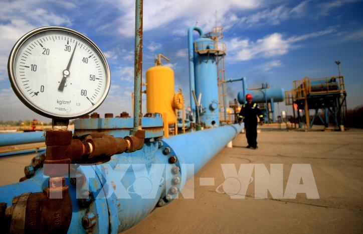 Quang cảnh cơ sở khai thác khí tự nhiên Bin Omar của Công ty khí đốt Basra, phía Bắc cảng Basra, Iraq. Ảnh: AFP/TTXVN