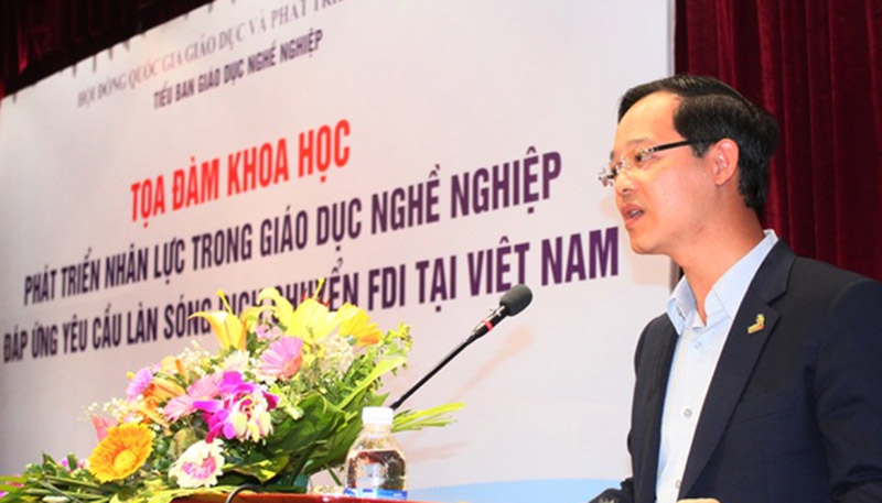 Ông Trương Anh Dũng, Tổng Cục trưởng Tổng cục Giáo dục nghề nghiệp phát biểu tại Tọa đàm