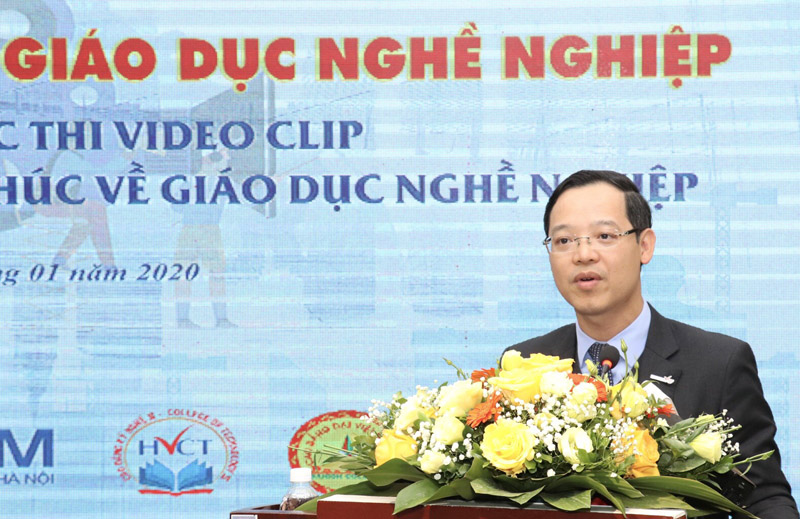 Ông Trương Anh Dũng, Tổng Cục trưởng Tổng cục Giáo dục nghề nghiệp phát biểu tại Hội thảo