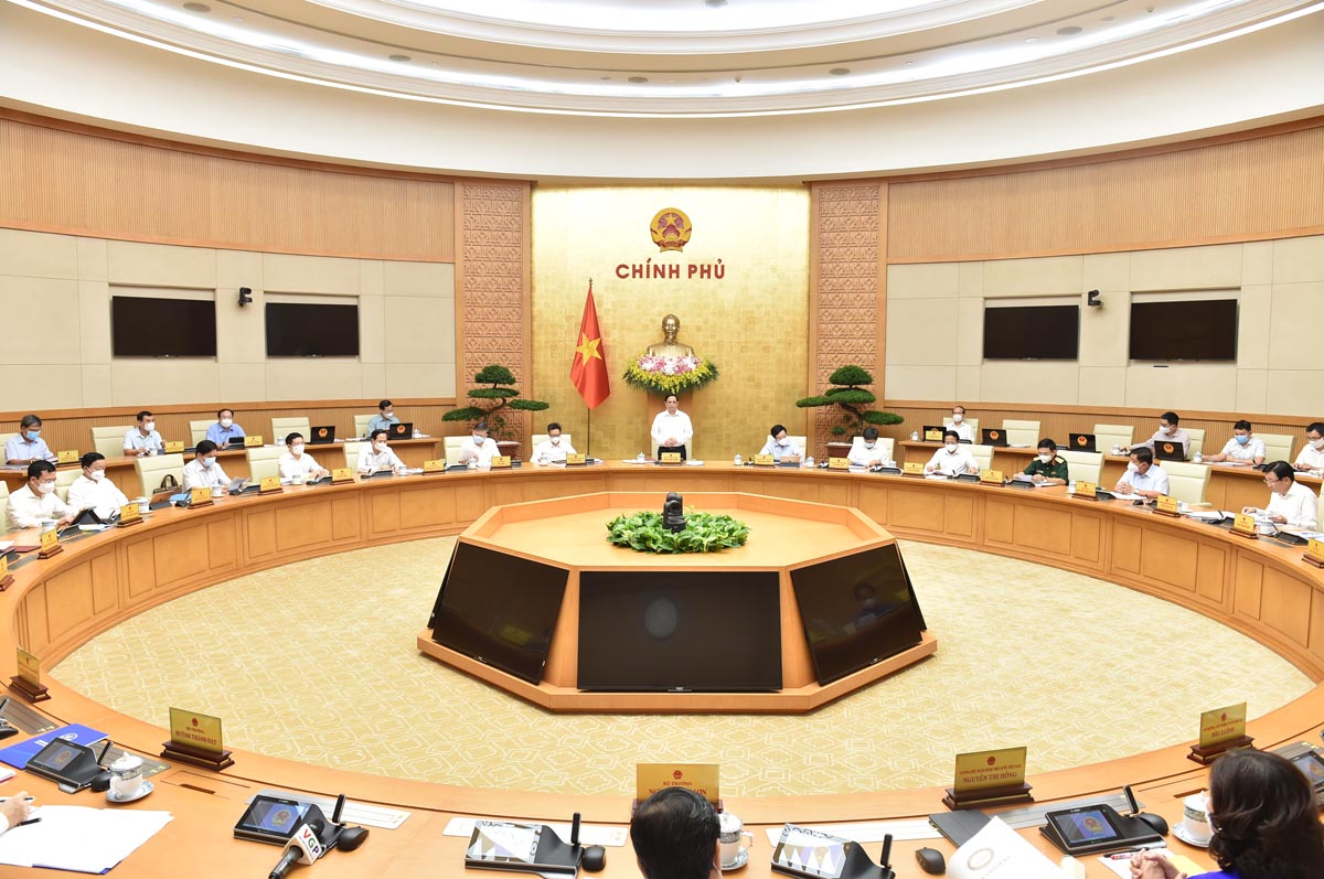 Thủ tướng Phạm Minh Chính chủ trì phiên họp Chính phủ thường kỳ tháng 6 (Ảnh: VGP)