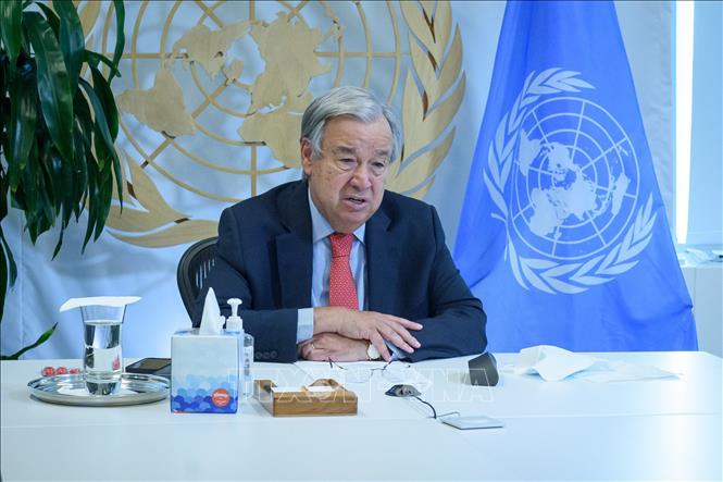 Tổng Thư ký Liên hợp quốc Antonio Guterres phát biểu tại trụ sở LHQ ở New York, Mỹ. Ảnh: AFP/TTXVN