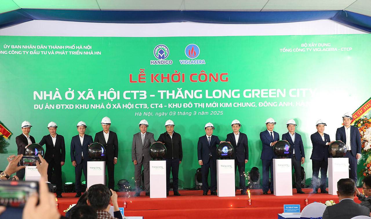 Lễ khởi công 1.104 căn hộ nhà ở xã hội CT3 - thuộc Dự án nhà ở xã hội Thăng Long Green City.