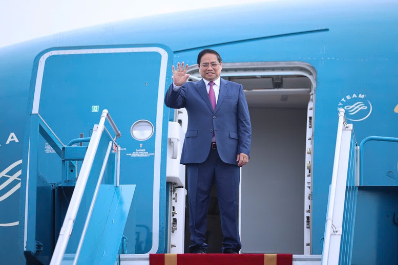 Thủ tướng Phạm Minh Chính lên đường dự Hội nghị WEF 16 Thiên Tân và làm việc tại Trung Quốc. (Ảnh: VGP/Nhật Bắc)